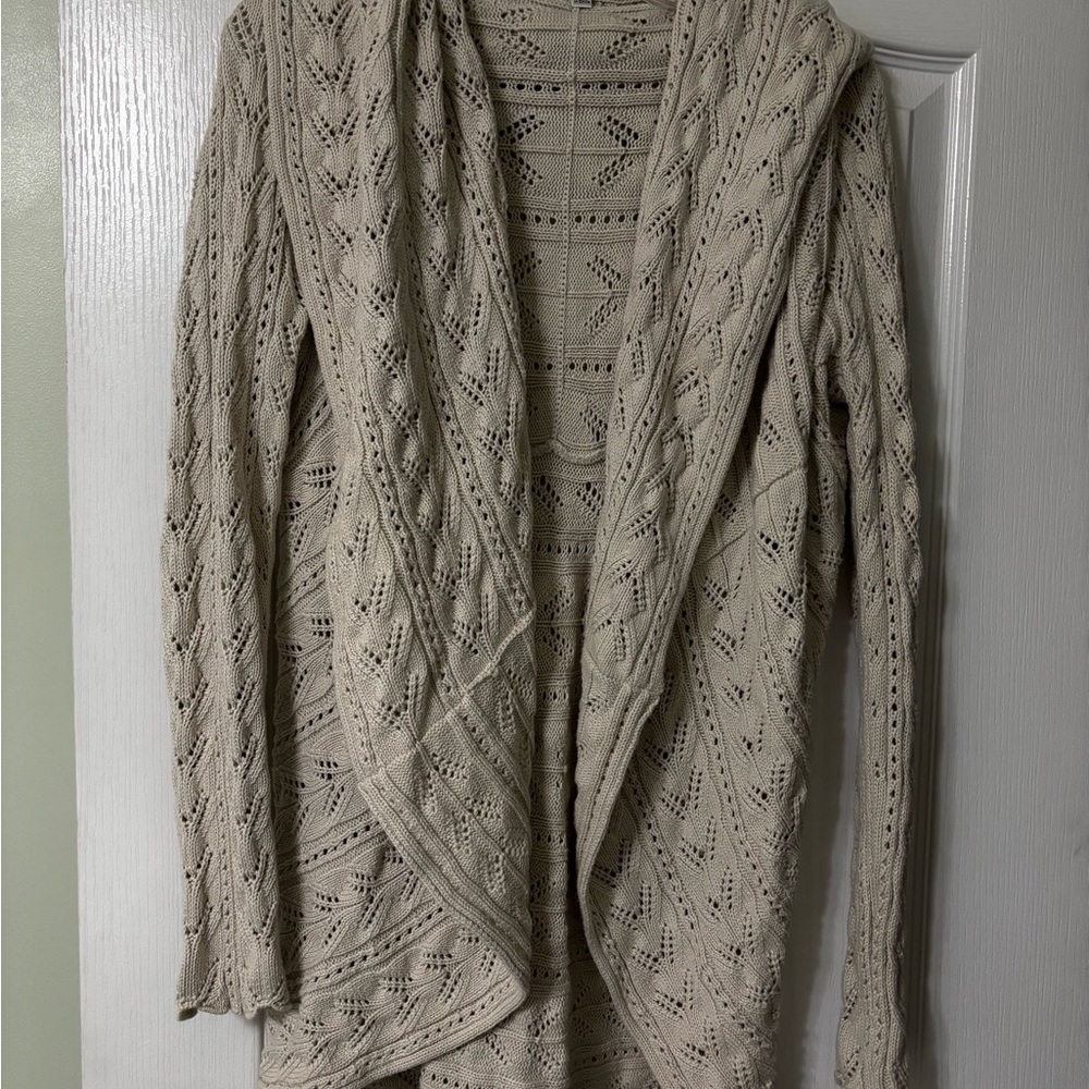 CAbi Oatmeal Circle Sweater Size L